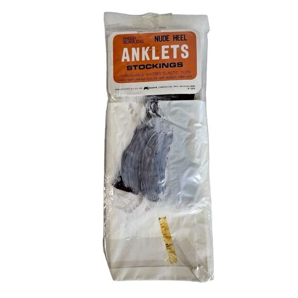 4 Pair Kmart Anklets Stockings Nylons Size 8.5-11 Sheer Seamless Brown Mist Tone - Picture 11 of 11